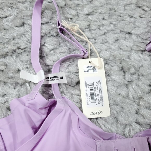 Aerie Smoothez Microfiber Unlined Full Coverage Bra Purple Size 32B Underwire - Picture 5 of 5